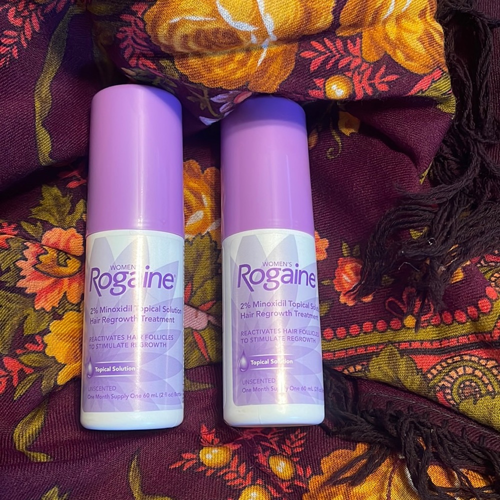 2 60 ml bottles of Rogaine for Women unopened. Please note expiration dates